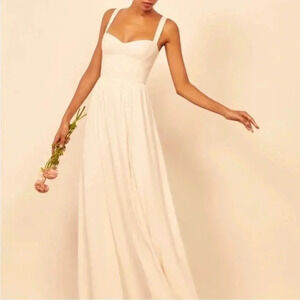 NWT Reformation Hollyhock Satin Dress Champagne